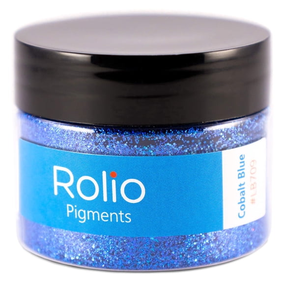 Rolio Holographic Glitter - Craft Glitter for Resin, Makeup, Nail Art, Face & Body Art, DIY Crafts - 28g Jar, 1/128 to 1/64 Size, Cobalt Blue