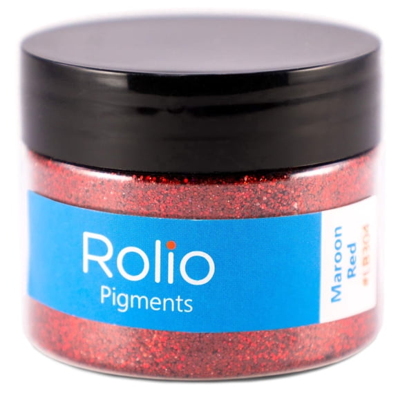 Rolio Holographic Glitter - Craft Glitter for Resin, Makeup, Nail Art, Face & Body Art, DIY Crafts - 28g Jar, 1/128 to 1/64 Size, Maroon Red