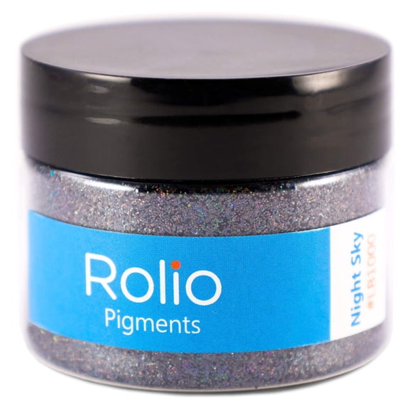 Rolio Holographic Craft Glitter - Pure Glitter - Cosmetic Grade Glitter for Resin, Makeup, Face & Body Art, Craft Supplies, Nail Decoration - One Jar - 28 Grams - Night Sky
