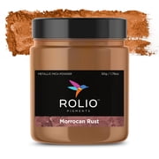 Rolio Metallic Mica Powder - Moroccan Rust 50G / 1.76oz - 1 Jar of Metallic Pigment Powder for Epoxy Resin, Dye, Soap Making, Nail Polish, Paint, Candle Making, Bath Bombs, Slime