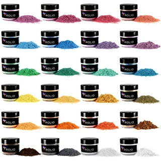 Pixiss Epoxy Resin Dye, Mica Powder, 30 Powdered Pigments Set, Soap Dye, Hand Soap Making Supplies, Eyeshadow and Lips Makeup Dye, Slime Pigment