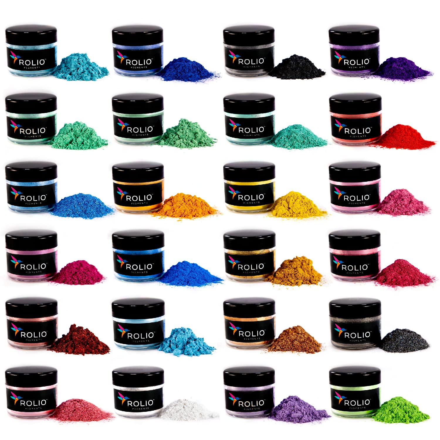 Rolio - Mica Powder - 12 Jars of Pearlescent Color Pigment  for Paint, Dye, Soap Making, Nail Polish, Epoxy Resin, Candle Making, Bath  Bombs, Slime - Autumn Hues 