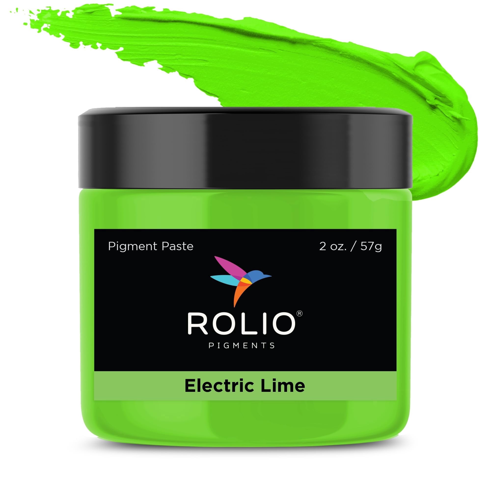 Rolio Pigment Paste - Color for Epoxy Resin, Epoxy Dye, Coating, Casting, Molding, Resin Art, Jewelry Making & DIY Crafts - 2oz Jar, Electric Lime