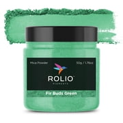Rolio Mica Powder - Pigment for Paint Mixing & Blending for Epoxy Resin, Soap, Nails, Slime & Bath Bombs - 50g, 1 Jar, Fir Buds Green