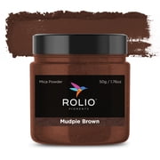 Rolio Premium Mica Powder - Mudpie Brown 50G / 1.76oz - 1 Jar of Brown Pigment Powder for Epoxy Resin, Dye, Soap Making, Nail Polish, Paint, Candle Making, Bath Bombs, Slime