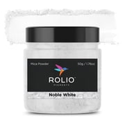 Rolio Premium Mica Powder - Noble White 50G / 1.76oz - 1 Jar of White Pigment Powder for Epoxy Resin, Dye, Soap Making, Nail Polish, Paint, Candle Making, Bath Bombs, Slime
