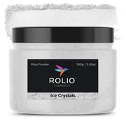 Rolio Mica Powder - Pigment for Paint Mixing & Blending for Epoxy Resin, Soap, Nails, Slime & Bath Bombs - 100g, 1 Jar,Ice Crystrals