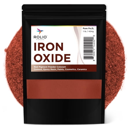 Rolio Red Iron Oxide Powder, 1 lb (454g) Resealable Bag - Vibrant Color Pigment for Epoxy Resin, Soap Making, Cosmetics, Cement, Pottery Mortar, Grout, Plaster, Tile, Terracotta, Paint and More