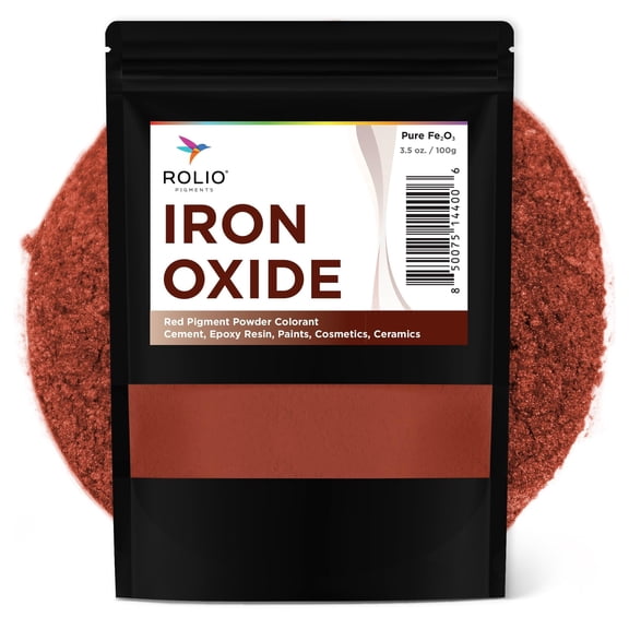 Rolio Red Iron Oxide Powder, 3.5 Oz (100g) Resealable Bag - Vibrant Color Pigment for Epoxy Resin, Soap Making, Cosmetics, Cement, Pottery Mortar, Grout, Plaster, Tile, Terracotta, Paint and More