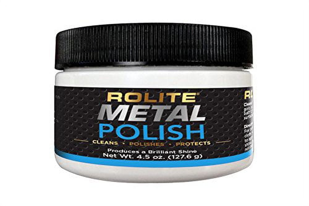 Rolite Metal Polish Paste - 4.5oz, Industrial Strength Polishing Cream for Aluminum, Chrome, Stainless Steel & Other Metals, 1 Pack