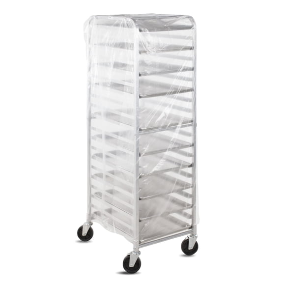 Roll of 50 Disposable Bun Rack Covers 52 x 80. Bread Rack Covers 52x80. Thickness 0.5 mil High Density Polyethylene Covers for Bakeries, Food Industry Business. Full Size Bun Pan Rack Covers.