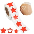 thumbnail image 1 of Roll of 500 Pieces Tanning Stickers, 1 inch Red Self Adhesive Body Stickers Suntan Stickers Sunbathing Stickers for Adults Children for Tanning Beds Tanning Salon Supplies, Star Style, 1 of 1