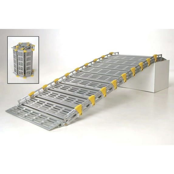 Roll-A-Ramp Roll-Away Aluminum Loading Ramp, 1,000-Lb. Capacity, 8ft.L x 30in.W, Model# A13007A19