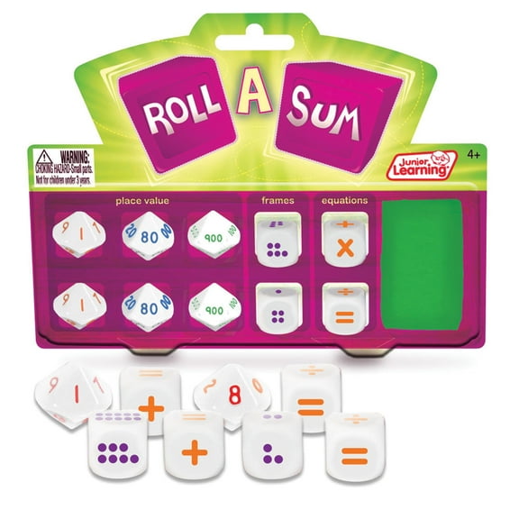 Roll A Sum Junior Learning for Ages 5-6 Grade 1 Grade 3 Learning, Math Counting Calculation, Perfect for Home School, Educational Resources