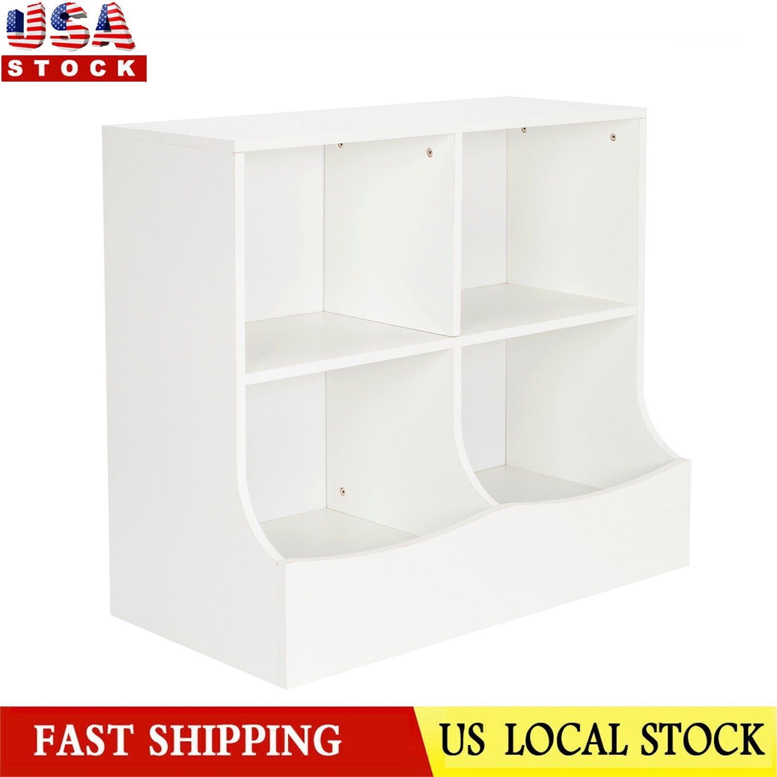 Roll Back! Toy Storage Organizers, Kids Bookcase with Footboard, 4