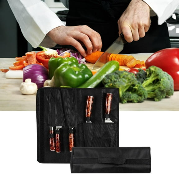 Roll Bag Large Capacity Reusable Kitchen Storage Bag Waterproof 5 Pockets Durable Cutlery Carrier Chef Bag for Picnic Camping