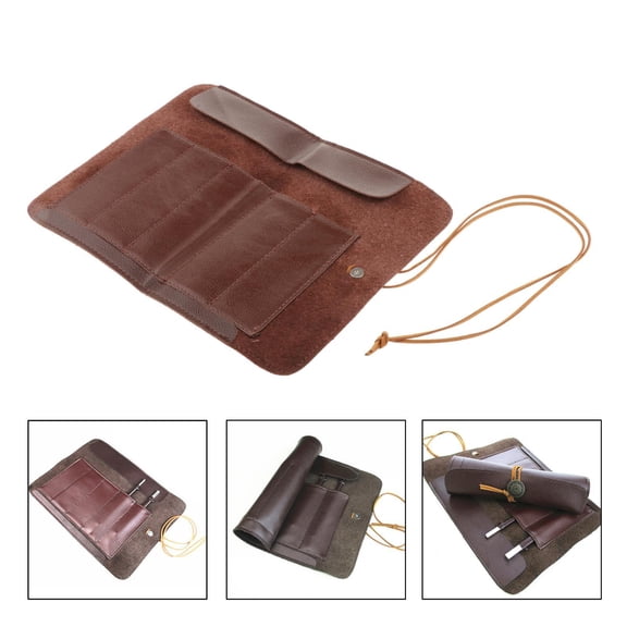 Roll Bag PU Leather, Roll Bag, Portable Travel Tool Roll Bag for Culinary Student, Professional Chef, Enthusiasts