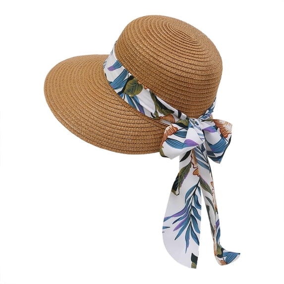 Roll Up Beach Hat,Wide Brim Straw Visor,Packable Travel Sun Cap,Foldable Roll Up Wide Brim Straw Sun Hat Lightweight Packable Portable Breathable Sunshade Visor for Beach Travel Uv Protection,AS