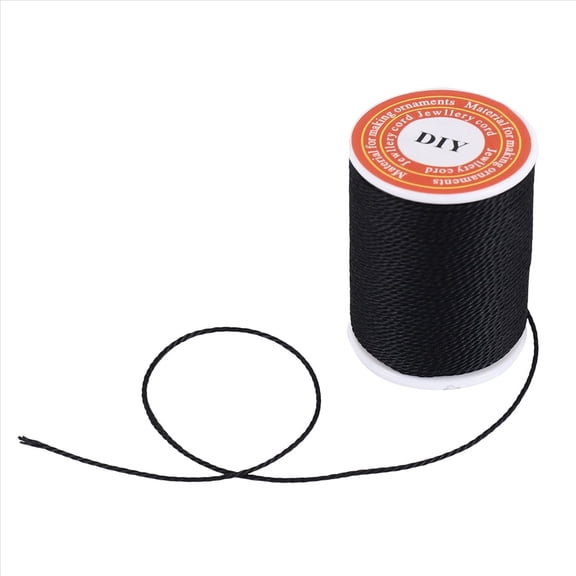 Roll Black Waxed Cotton Necklace Beads Cord String 1mm HOT