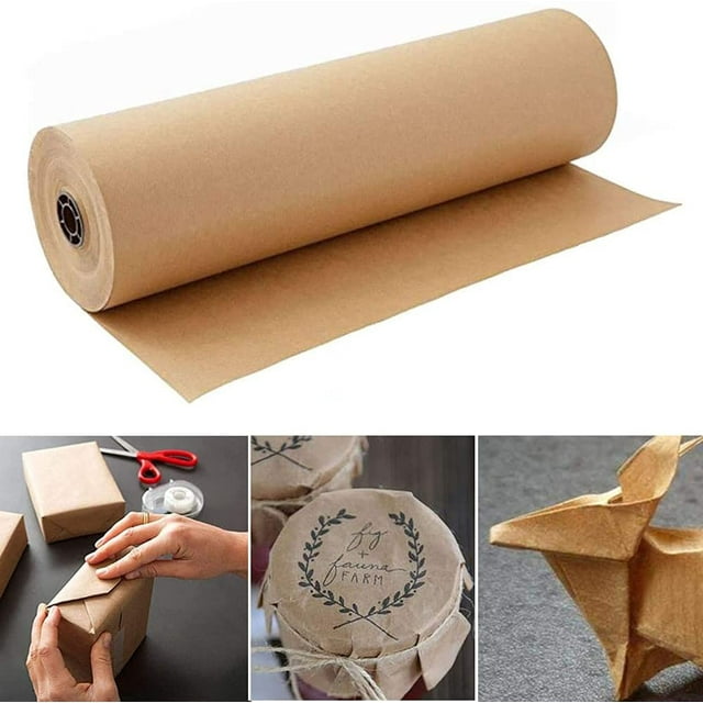 Roll Brown Kraft Paper Roll Crafts Art Gift Wrap Package Decorative