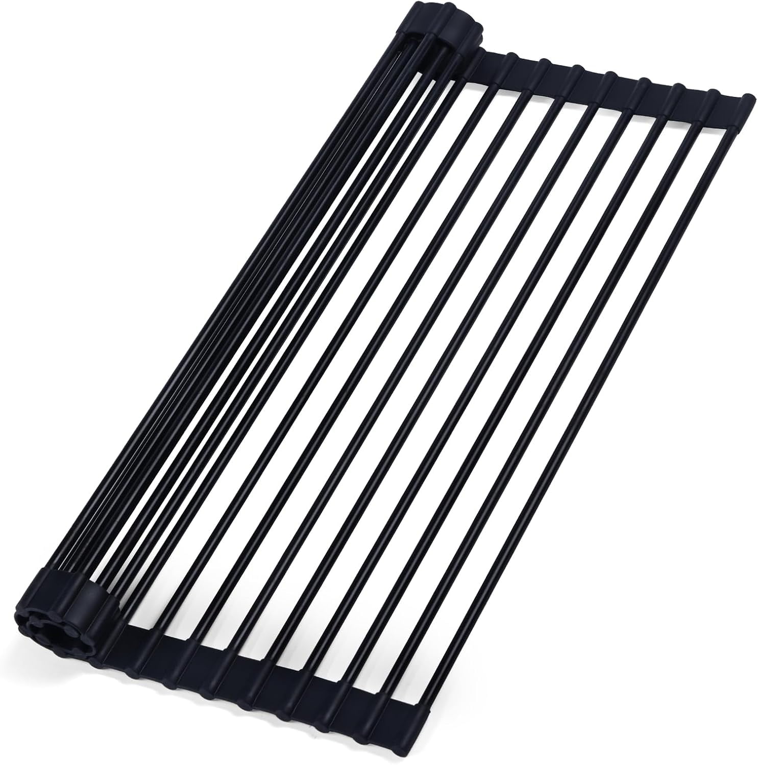Roll Up Dish Drying Rack Over The Sink, Silicone Wrapped Stainless ...