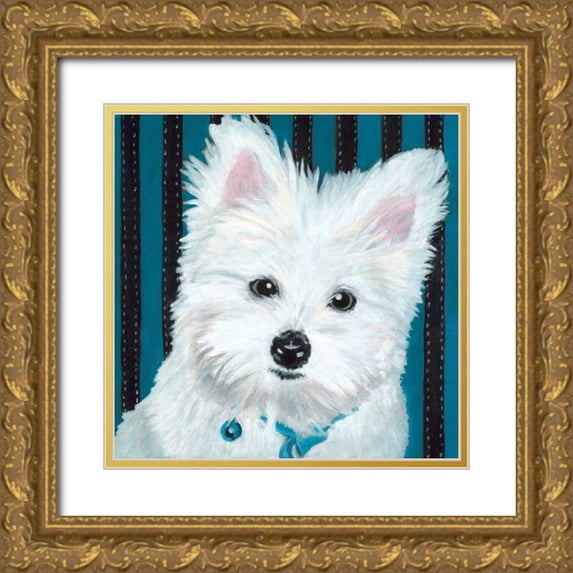 Roll, Dylnn 20x20 Gold Ornate Wood Framed with Double Matting Museum Art Print Titled - Dlynns Dogs - Paris