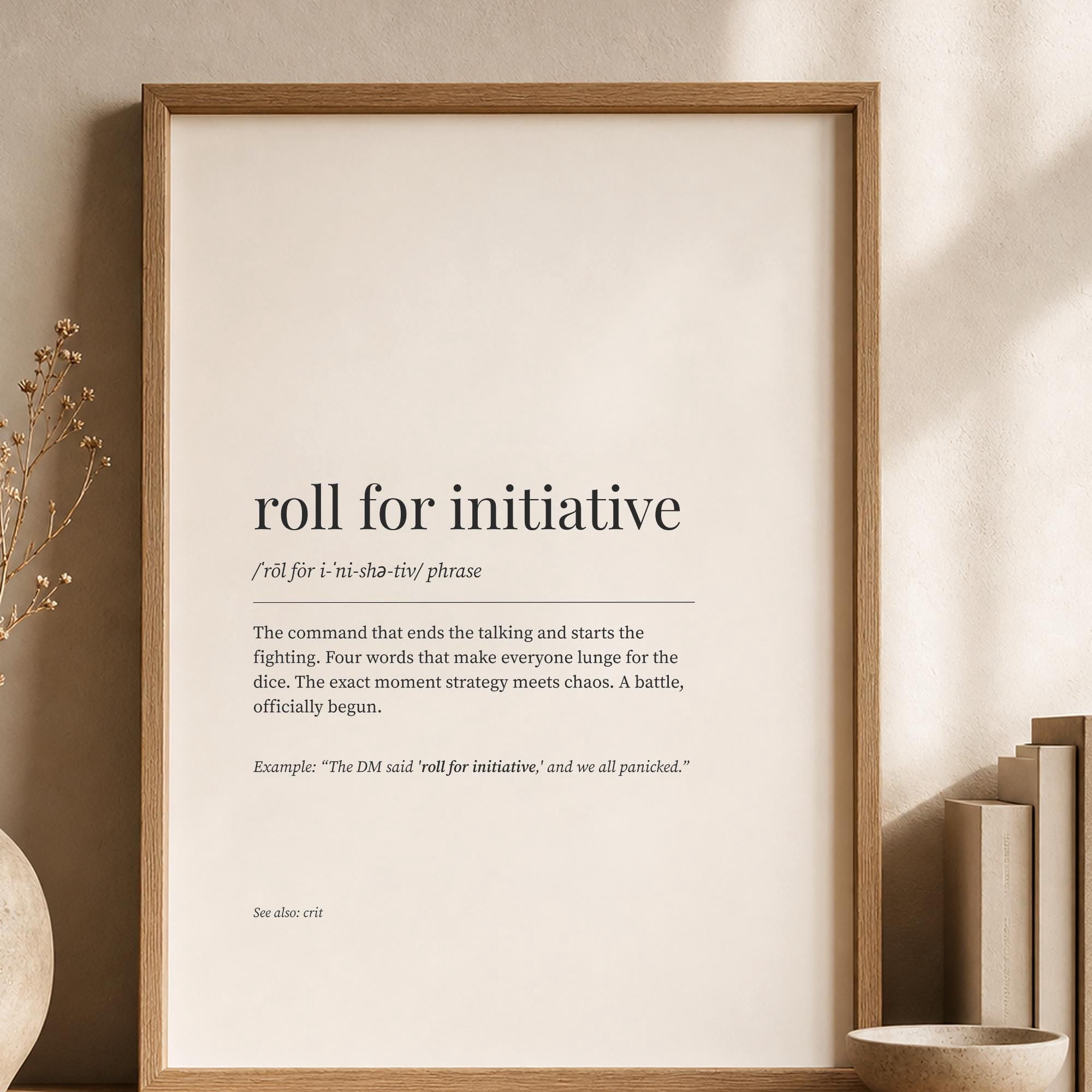 Roll For Initiative Definition Print, Funny D Tabletop RPG Wall Art ...
