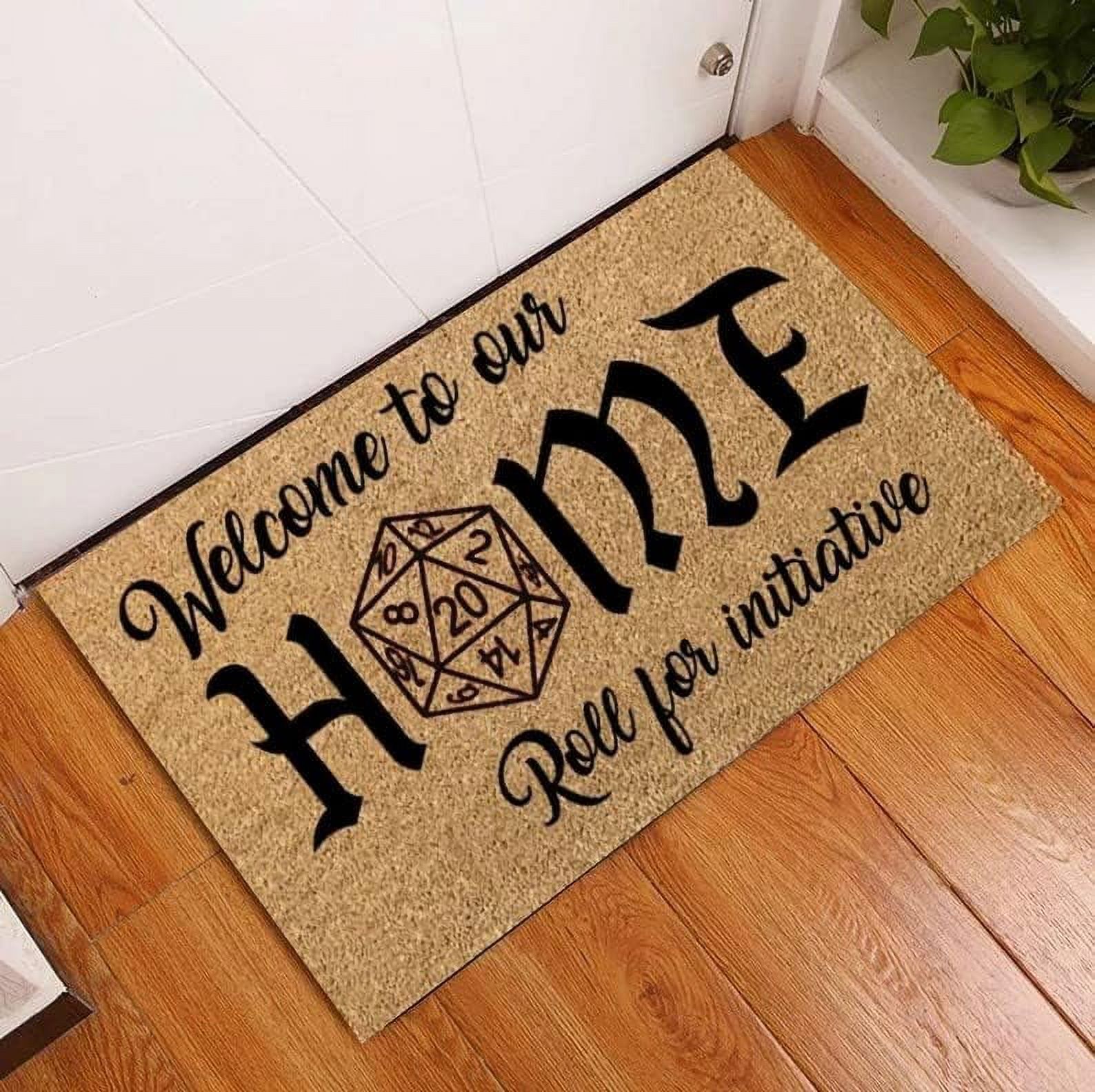 Roll for Initiative Non Slip Entryway Rugs for Indoor Outdoor Entrance