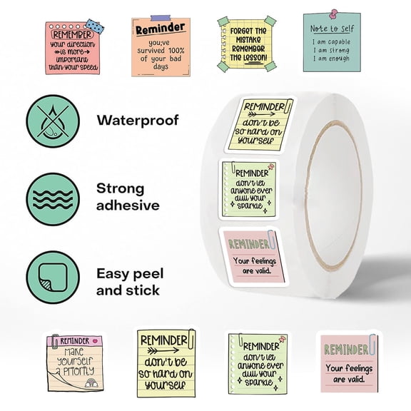 Roll Of Tape-Sticky Note Reminder Text Notebook Material Envelope Diy Sealing Sticker