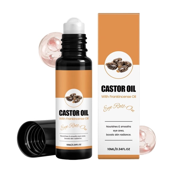 Roll On Castor Oil Organic,Organic Castor Oil Roll On,Castor Oil Rose Roller – Organic Cold-Pressed Castor Oil Roll-On(10ml/0.34fl.oz)