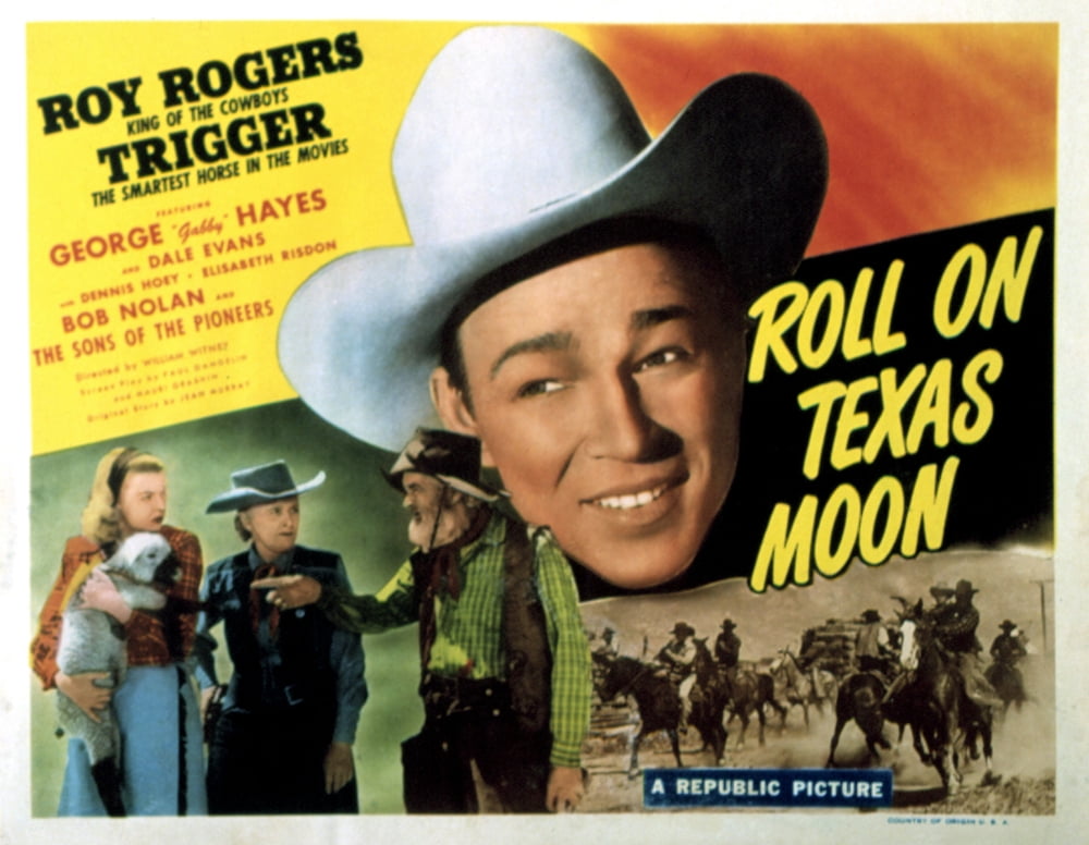 Roll On Texas Moon Canvas Art - (28 x 22)