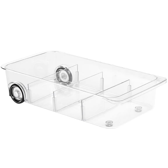 Roll Out Refrigerator Organizer Storage Drawer with Dividers