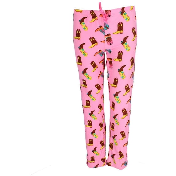 Roll Outta Bed Cowgirl Polysuede Open Bottom Pajama Pants (Women)