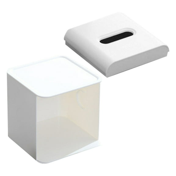 Roll Paper Box Multifunction Tissue Box Cover Square Plastic Tissue Cube Holder Storage Cese (5.51X5.51X5.51Inch)