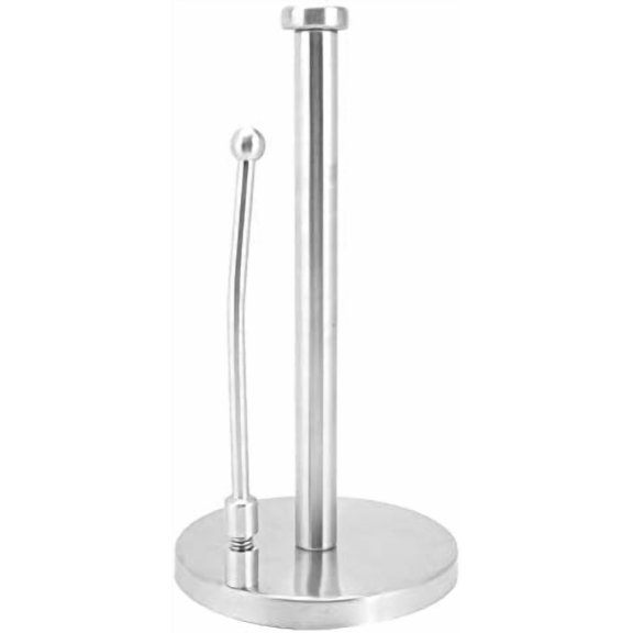 Roll Paper Towel Holder, Paper Storage Rack, Roll Towel Holder Stainless Steel Standing Organizer with Weighted Base Spring Arm for Home Countertop Kitchen$$Home Decor, Kitchen, & Other