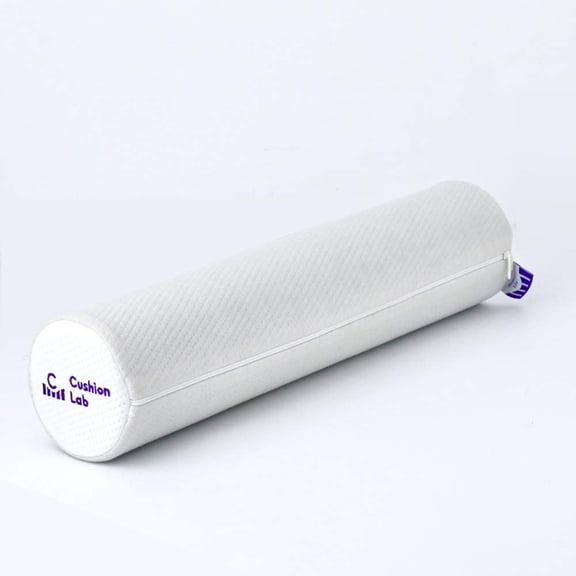 Roll Pillow for Neck Relief - Extra Dense Memory Foam Round Cylinder Bolster for Cervical Support, Spondylosis, Neck Pain Relief, & Spine Lumbar Traction - Washable Cover & Travel Bag
