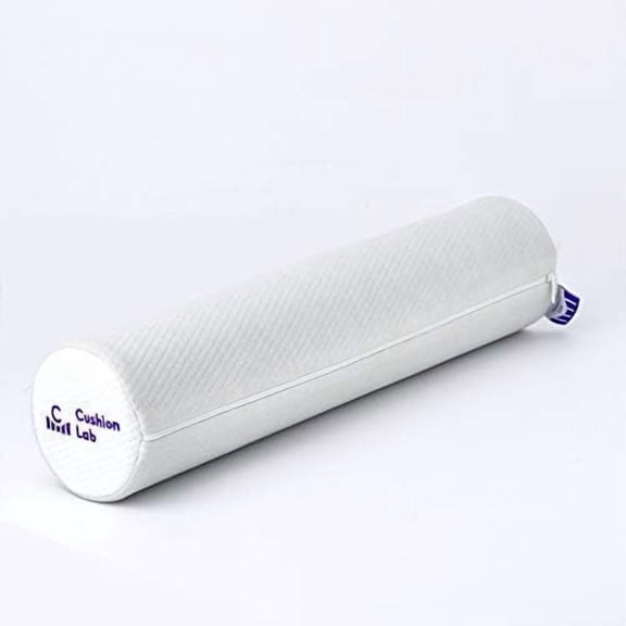 Roll Pillow for Neck Relief - Extra Dense Memory Foam Round Cylinder Bolster for Cervical Support, Spondylosis, Neck Pain Relief, & Spine Lumbar Traction - Washable Cover & Travel Bag