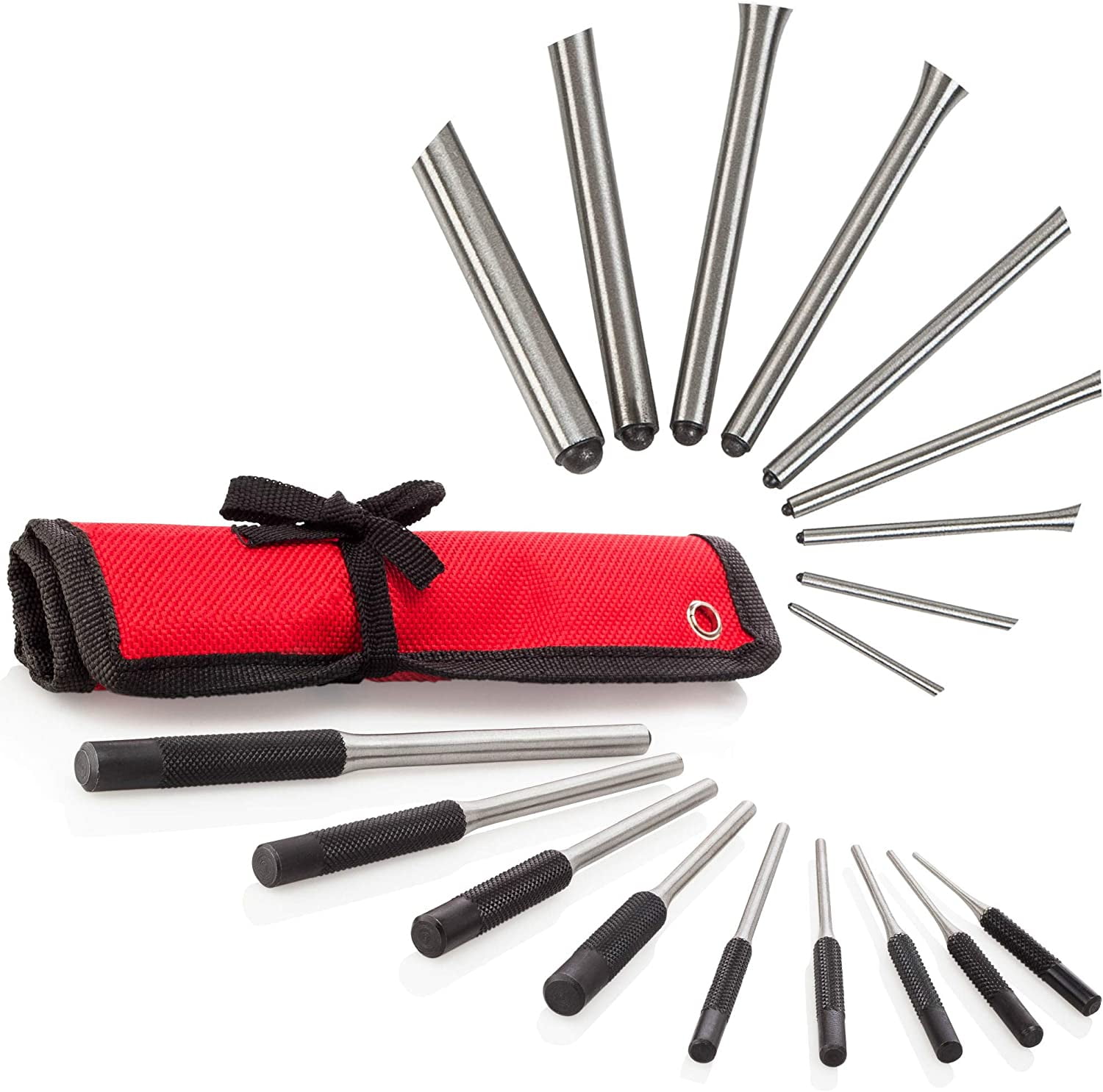 9Pcs Durable Steel Roll Pin Punch Set Tool Kit For Removing Pins #IN-G