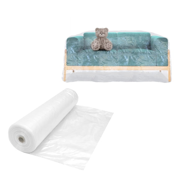 Clear Polyethylene Tarp Roll, 1 Mil Low Density Plastic, 400 ft, 12 ft
