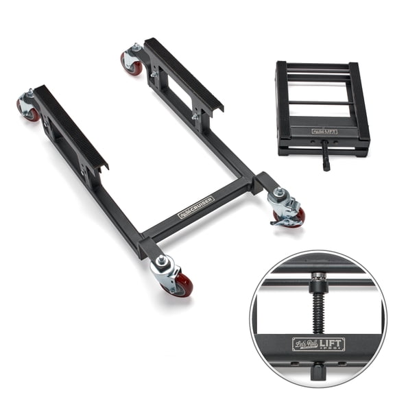 Let's Roll PRO Package Deal, Other, 1200 Lbs Max Weight, US Steel, 15 in x 12 ft x 3.85 in Motorcycle Stand Lift & Moving Dolly, 2 Piece
