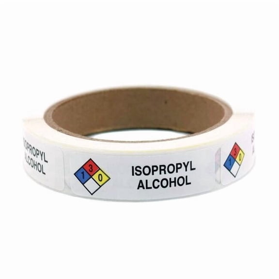 Roll Products HMIG Label,3/4" x 2-1/2",Isopropyl,PK250 163-0012