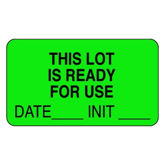 Roll Products Label, Green, Paper, PK1000 141457