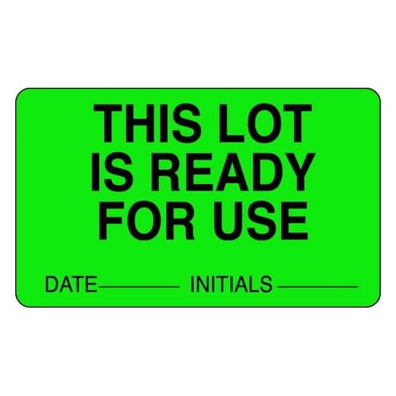 Roll Products Label, Green, Paper, PK1000 141455