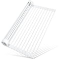 thumbnail image 1 of Roll Up Over The Sink Dish Drying Rack Silicone Wrapped Foldable, Heat-Resistant, Anti-Slip Sink Rack Multipurpose Dish Drainer for Kitchen Sink Counter - White, 17.5" x 11", 1 of 9