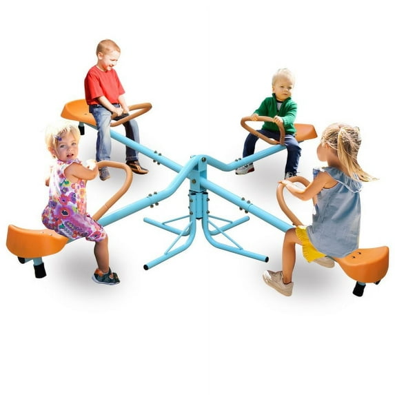 Kids Spinning Seesaw Sit and Spin | Teeter Totter Outdoor Playground Equipment | Swivel Toy for Backyard Toddler Fun