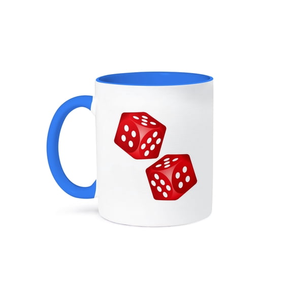 3dRose, Roll the Dice, 11oz Two-Tone Blue Mug