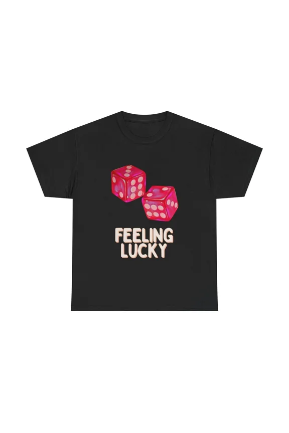 Roll The Dice Feeling Lucky Retro Game Night Graphic Cotton Unisex T-Shirt up to size 5XL