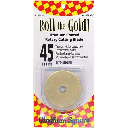 Roll the Gold! Titanium-Coated Rotary Cutting Blade, 45mm, 10-Pack