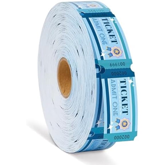 Roll Tickets Single Roll Raffle Tickets Admit One for Events, Classroom or School Prize, Family Games, Door Prizes (1000 Pcs)$$Office
