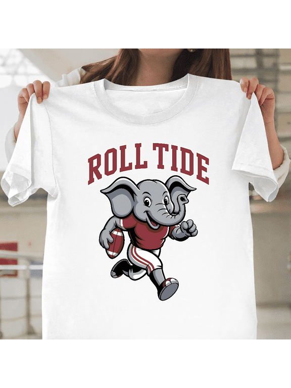 Roll Tide Crimson Pride Elephant Game Day Team Spirit Unisex T-Shirt, up to size 3XL.